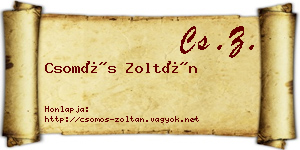 Csomós Zoltán névjegykártya